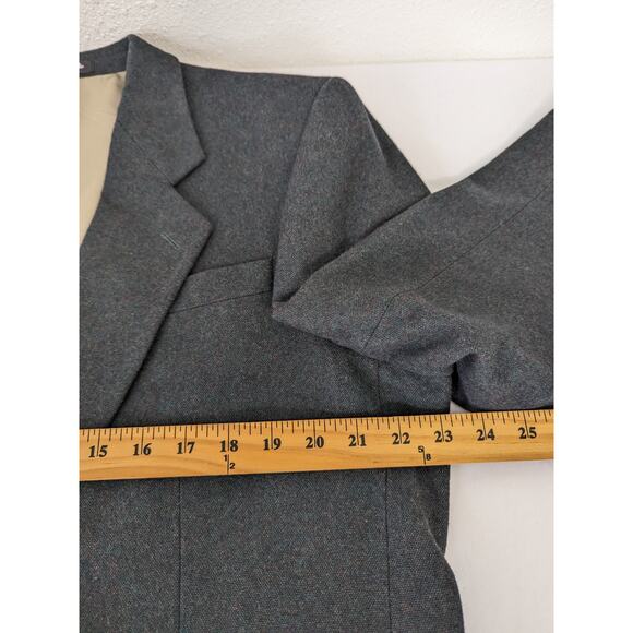Oscar De La Renta Mens Blazer Sport Jacket Sz 42R Wool Cashmere Blend Dark Gray - Picture 8 of 10